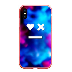 Чехол iPhone XS Max матовый Love death and robots serial gradient, цвет: 3D-баблгам