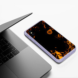 Чехол iPhone XS Max матовый Half life orange splash city 17, цвет: 3D-светло-сиреневый — фото 2