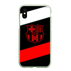 Чехол iPhone XS Max матовый Barcelona stripes sport, цвет: 3D-салатовый