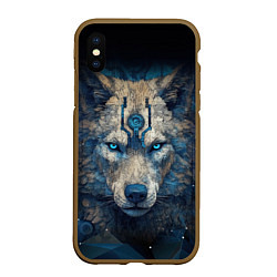 Чехол iPhone XS Max матовый Fantasy wolf, цвет: 3D-коричневый