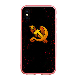 Чехол iPhone XS Max матовый Серп и молот СССР краски, цвет: 3D-баблгам