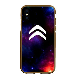 Чехол iPhone XS Max матовый Citroen space, цвет: 3D-коричневый