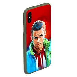 Чехол iPhone XS Max матовый Слово пацана в стиле аниме - мазки краски, цвет: 3D-темно-зеленый — фото 2