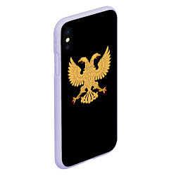 Чехол iPhone XS Max матовый Двуглавый орёл символика России, цвет: 3D-светло-сиреневый — фото 2