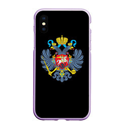 Чехол iPhone XS Max матовый Имперская символика России, цвет: 3D-сиреневый