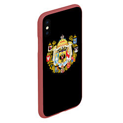 Чехол iPhone XS Max матовый Россия герб славянский, цвет: 3D-красный — фото 2