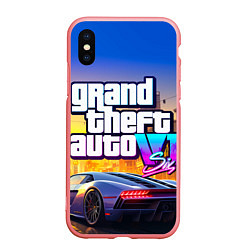 Чехол iPhone XS Max матовый Grand theft auto 6 street vice city, цвет: 3D-баблгам