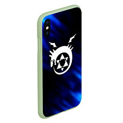 Чехол iPhone XS Max матовый Fullmetal Alchemist soul, цвет: 3D-салатовый — фото 2