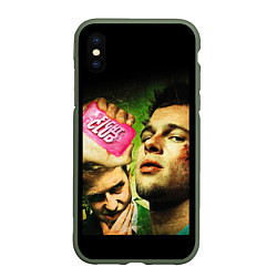 Чехол iPhone XS Max матовый Fight club - бойцовский клуб, цвет: 3D-темно-зеленый
