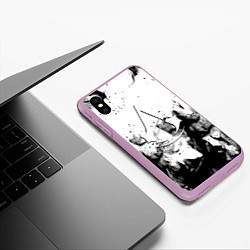 Чехол iPhone XS Max матовый Assassins Creed fire, цвет: 3D-сиреневый — фото 2