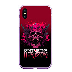 Чехол iPhone XS Max матовый Bring Me the Horizon - rock band, цвет: 3D-сиреневый