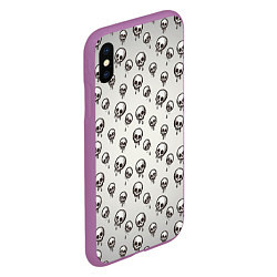 Чехол iPhone XS Max матовый Мультяшные черепки абстрактный паттерн, цвет: 3D-фиолетовый — фото 2