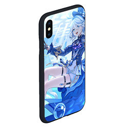 Чехол iPhone XS Max матовый Genshin Impact Furina happy, цвет: 3D-черный — фото 2