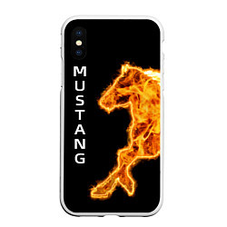 Чехол iPhone XS Max матовый Mustang fire, цвет: 3D-белый