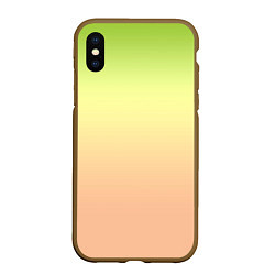 Чехол iPhone XS Max матовый Персиково-салатный градиент, цвет: 3D-коричневый