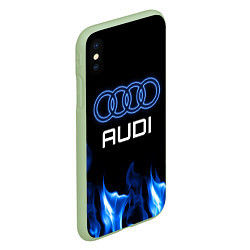 Чехол iPhone XS Max матовый Audi neon art, цвет: 3D-салатовый — фото 2