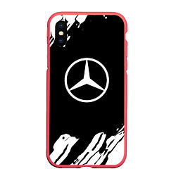 Чехол iPhone XS Max матовый Mercedes benz краски спорт, цвет: 3D-красный