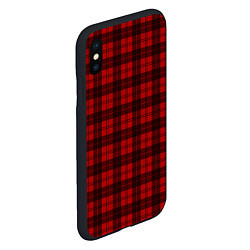 Чехол iPhone XS Max матовый Чёрно-красный клетчатый, цвет: 3D-черный — фото 2