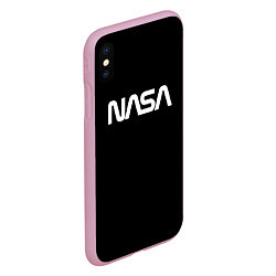Чехол iPhone XS Max матовый NASA space logo, цвет: 3D-розовый — фото 2
