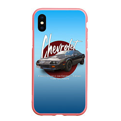 Чехол iPhone XS Max матовый Американский маслкар Chevrolet Camaro третьего пок, цвет: 3D-баблгам