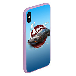 Чехол iPhone XS Max матовый Американский маслкар Chevrolet Camaro третьего пок, цвет: 3D-сиреневый — фото 2