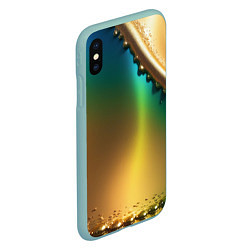 Чехол iPhone XS Max матовый Радужный градиент с накидкой, цвет: 3D-мятный — фото 2