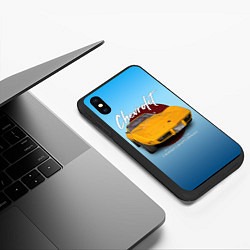 Чехол iPhone XS Max матовый Американский маслкар Chevrolet Corvette, цвет: 3D-черный — фото 2