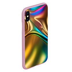 Чехол iPhone XS Max матовый Атласные изгибы, цвет: 3D-розовый — фото 2