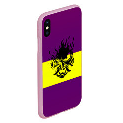 Чехол iPhone XS Max матовый Cyberpunk 2077 stripes, цвет: 3D-розовый — фото 2