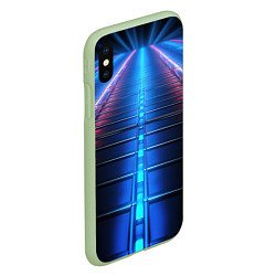 Чехол iPhone XS Max матовый Неоновый путь, цвет: 3D-салатовый — фото 2