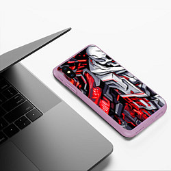 Чехол iPhone XS Max матовый Демонические кибер черепа, цвет: 3D-сиреневый — фото 2