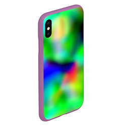 Чехол iPhone XS Max матовый Психоделический неоновый градиент, цвет: 3D-фиолетовый — фото 2