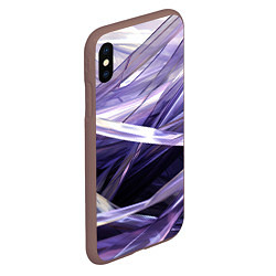 Чехол iPhone XS Max матовый Фиолетовые прозрачные полосы, цвет: 3D-коричневый — фото 2