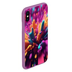 Чехол iPhone XS Max матовый Яркий всплеск, цвет: 3D-фиолетовый — фото 2