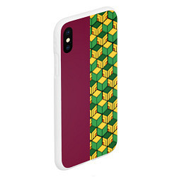 Чехол iPhone XS Max матовый Kimetsu no yaiba pattern anime, цвет: 3D-белый — фото 2