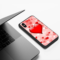 Чехол iPhone XS Max матовый Огромное сердце, цвет: 3D-черный — фото 2