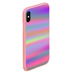 Чехол iPhone XS Max матовый Голографические неоновые полосы, цвет: 3D-баблгам — фото 2