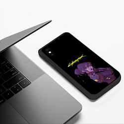 Чехол iPhone XS Max матовый Девушка из cyberpunk, цвет: 3D-черный — фото 2