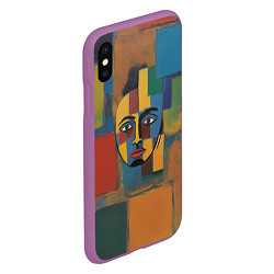 Чехол iPhone XS Max матовый В поисках лица, цвет: 3D-фиолетовый — фото 2