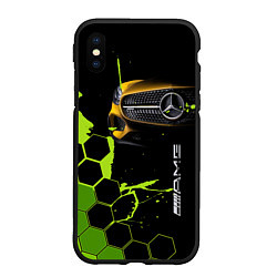 Чехол iPhone XS Max матовый Мерседес AMG тёмный, цвет: 3D-черный