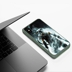 Чехол iPhone XS Max матовый Skyrim - Dovahkiin, цвет: 3D-темно-зеленый — фото 2