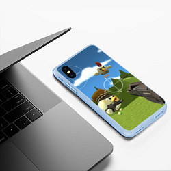 Чехол iPhone XS Max матовый Чикен Ган - бой, цвет: 3D-голубой — фото 2