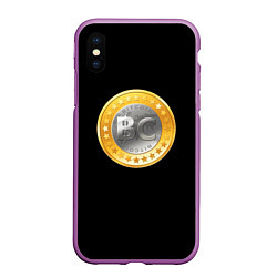 Чехол iPhone XS Max матовый BTC money, цвет: 3D-фиолетовый