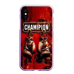 Чехол iPhone XS Max матовый Champion boxing, цвет: 3D-сиреневый