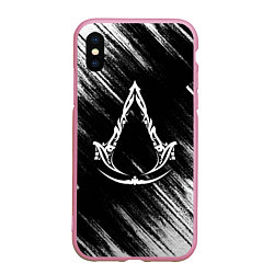 Чехол iPhone XS Max матовый Assassins creed Mirage - потертости, цвет: 3D-розовый