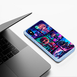 Чехол iPhone XS Max матовый GTA chibi style, цвет: 3D-голубой — фото 2