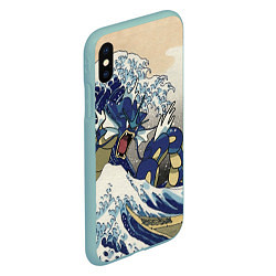 Чехол iPhone XS Max матовый Kanagawa wave - Gyarados, цвет: 3D-мятный — фото 2