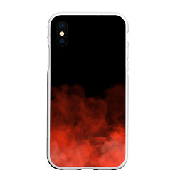 Чехол iPhone XS Max матовый Красный туман на чёрном, цвет: 3D-белый