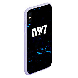 Чехол iPhone XS Max матовый Dayz текстура краски голубые, цвет: 3D-светло-сиреневый — фото 2