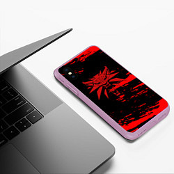 Чехол iPhone XS Max матовый The witcher лого ведьмака краски, цвет: 3D-сиреневый — фото 2